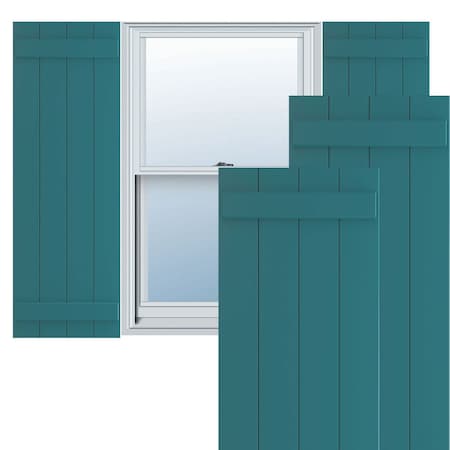 True Fit PVC, Four Board Joined Board-n-Batten Shutters, Antigua, 21 1/2W X 69H